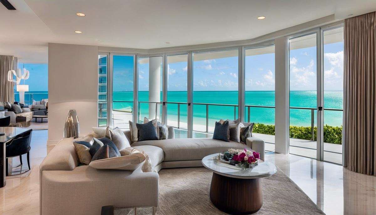 Image of Miami beachfront villas showcasing the luxury and beauty of these properties for someone visually impaired