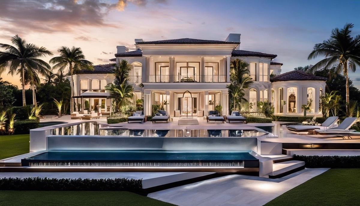 A luxurious mansion with a beautiful waterfront view in Miami