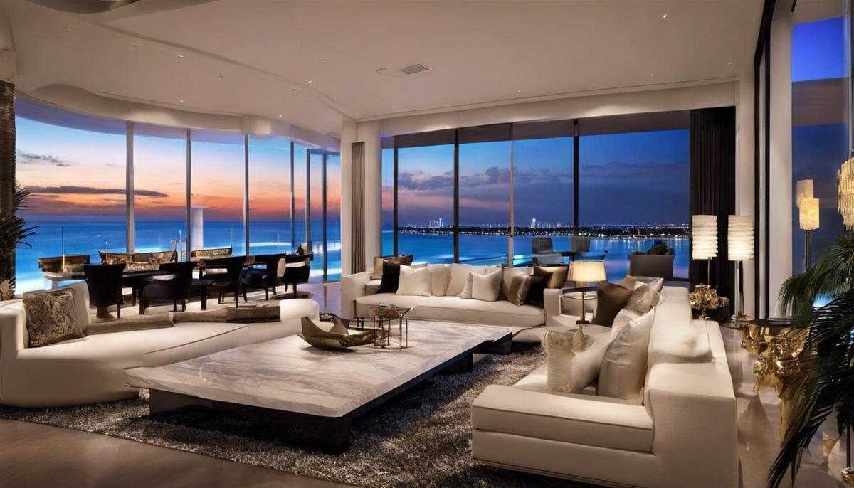 A luxurious beachfront property in Miami with a stunning view.