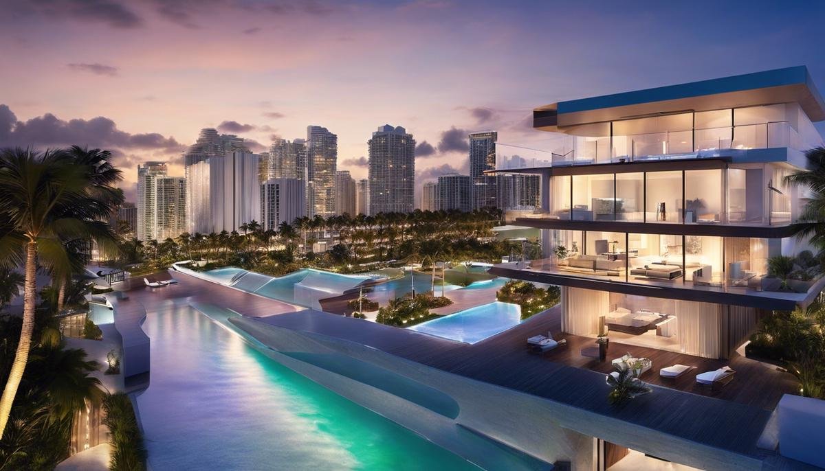 Image of a bright and innovative future outlook for the Miami beachfront real estate market