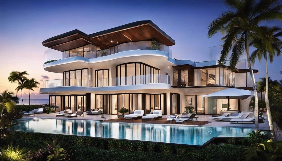A luxurious vacation home in Miami overlooking the ocean.